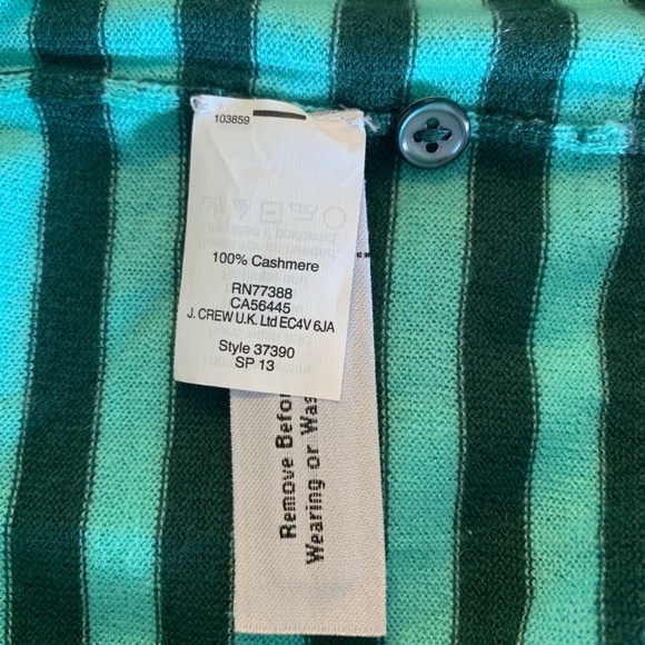 SOLD J. Crew 100% Cashmere striped cardigan NWT - Picture 3 of 5